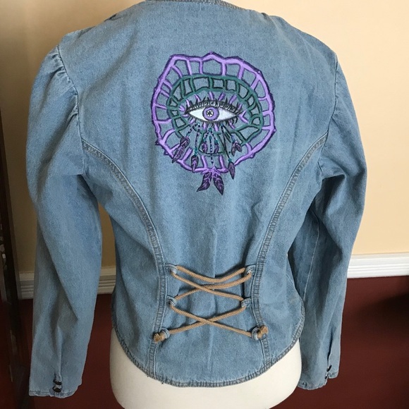 NWT Hand Painted Denim Jacket One of a kind! - Picture 3 of 7
